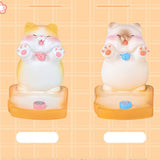 Cute Cat Cellphone Holder Resin Mini Portable Mobile Phone Stand Desk Ornament for Bedroom Office Ginger