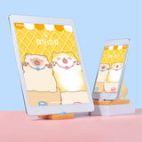 Cute Cat Cellphone Holder Resin Mini Portable Mobile Phone Stand Desk Ornament for Bedroom Office Ginger