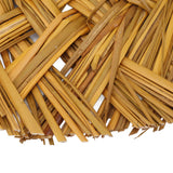 Straw Weaving Wall Mirror Retro Beautiful Woven Wall Hanging Mirror for Dorm Room Decoration Gold - Extra Image