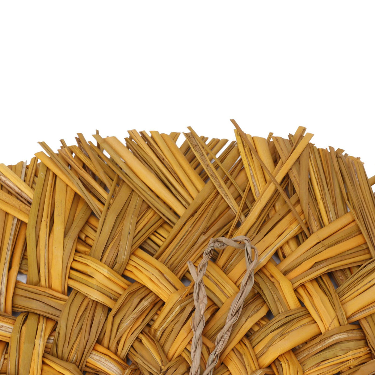 Straw Weaving Wall Mirror Retro Beautiful Woven Wall Hanging Mirror for Dorm Room Decoration Gold