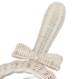 Decorative Mirror White Rabbit Shaped Retro HD Rattan Mirror for Bathroom Bedroom - Extra Image