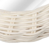Decorative Mirror White Rabbit Shaped Retro HD Rattan Mirror for Bathroom Bedroom - Extra Image