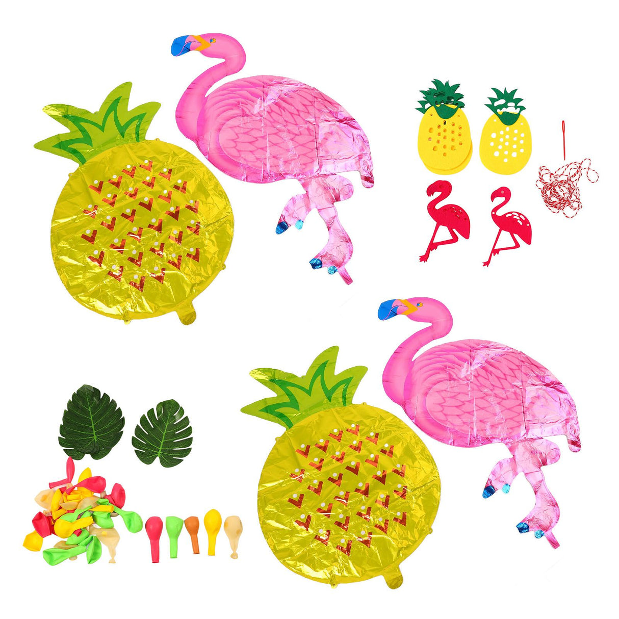 Hawaii Flamingo Pineapple Balloon Set Summer Party Decoration Balloon Set for Wedding Party