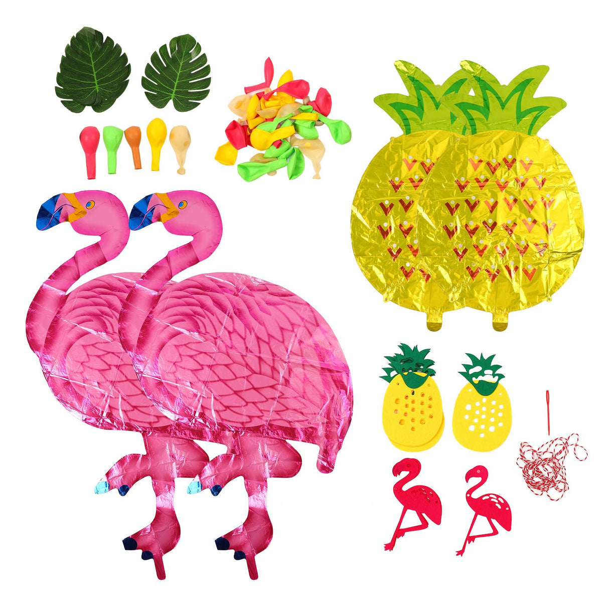 Hawaii Flamingo Pineapple Balloon Set Summer Party Decoration Balloon Set for Wedding Party