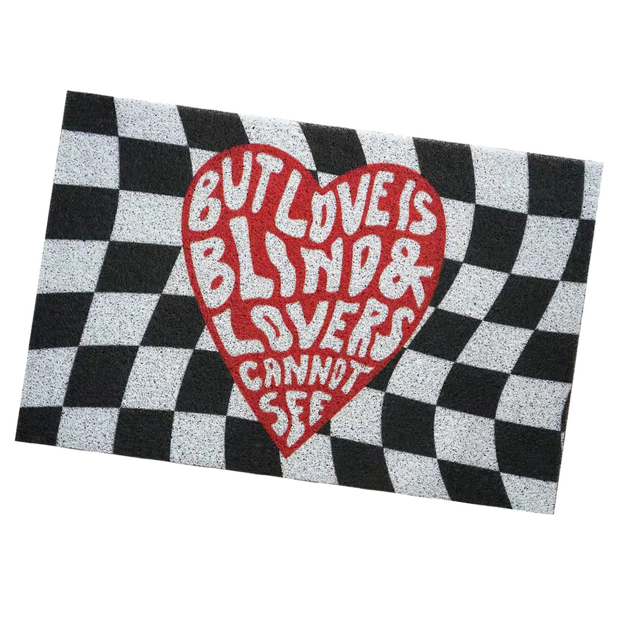 Checkerboard Kitchen Rugs Washable Hallway Entry Carpet Non Slip Entryway Runner Mat for Home Restaurant Office Heart