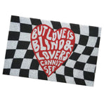 Checkerboard Kitchen Rugs Washable Hallway Entry Carpet Non Slip Entryway Runner Mat for Home Restaurant Office Heart