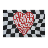 Checkerboard Kitchen Rugs Washable Hallway Entry Carpet Non Slip Entryway Runner Mat for Home Restaurant Office Heart