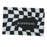 Checkerboard Kitchen Rugs Washable Hallway Entry Carpet Non Slip Entryway Runner Mat for Home Restaurant Office Black