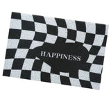 Checkerboard Kitchen Rugs Washable Hallway Entry Carpet Non Slip Entryway Runner Mat for Home Restaurant Office Black