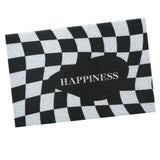 Checkerboard Kitchen Rugs Washable Hallway Entry Carpet Non Slip Entryway Runner Mat for Home Restaurant Office Black - Top-Down View