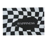 Checkerboard Kitchen Rugs Washable Hallway Entry Carpet Non Slip Entryway Runner Mat for Home Restaurant Office Black