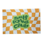 Checkerboard Kitchen Rugs Washable Hallway Entry Carpet Non Slip Entryway Runner Mat for Home Restaurant Office Yellow