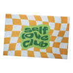 Checkerboard Kitchen Rugs Washable Hallway Entry Carpet Non Slip Entryway Runner Mat for Home Restaurant Office Yellow