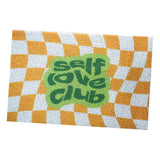 Checkerboard Kitchen Rugs Washable Hallway Entry Carpet Non Slip Entryway Runner Mat for Home Restaurant Office Yellow - Side View