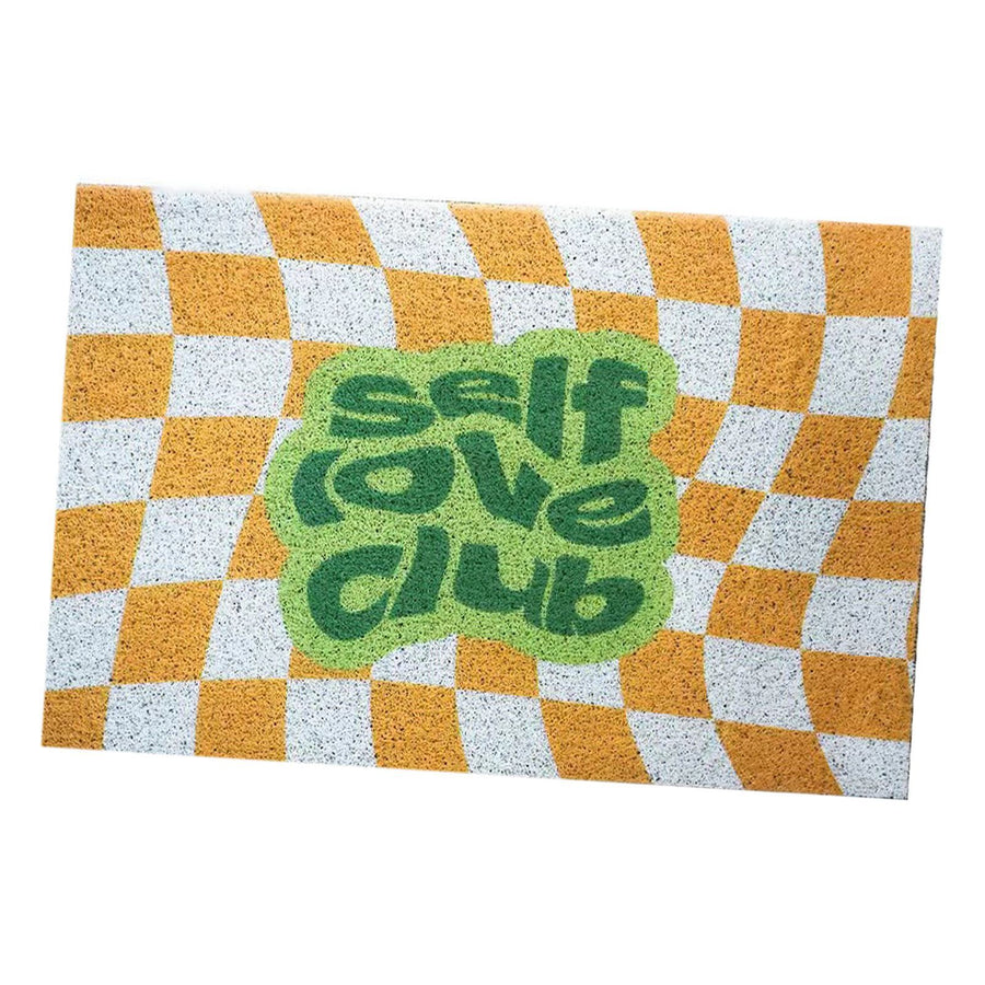 Checkerboard Kitchen Rugs Washable Hallway Entry Carpet Non Slip Entryway Runner Mat for Home Restaurant Office Yellow