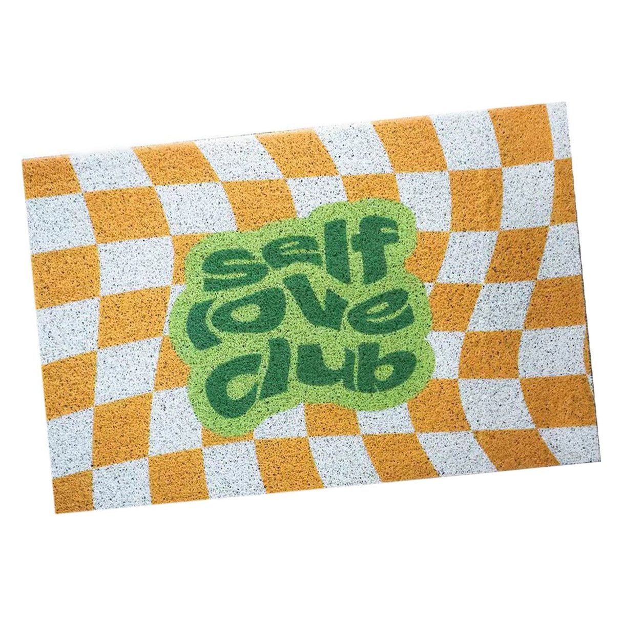 Checkerboard Kitchen Rugs Washable Hallway Entry Carpet Non Slip Entryway Runner Mat for Home Restaurant Office Yellow
