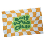 Checkerboard Kitchen Rugs Washable Hallway Entry Carpet Non Slip Entryway Runner Mat for Home Restaurant Office Yellow