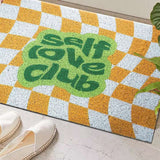 Checkerboard Kitchen Rugs Washable Hallway Entry Carpet Non Slip Entryway Runner Mat for Home Restaurant Office Yellow