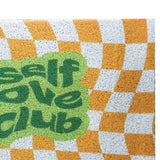 Checkerboard Kitchen Rugs Washable Hallway Entry Carpet Non Slip Entryway Runner Mat for Home Restaurant Office Yellow - Close-Up Angle