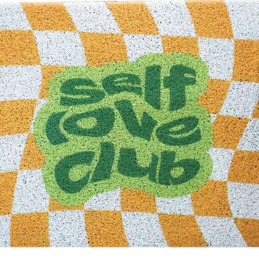 Checkerboard Kitchen Rugs Washable Hallway Entry Carpet Non Slip Entryway Runner Mat for Home Restaurant Office Yellow