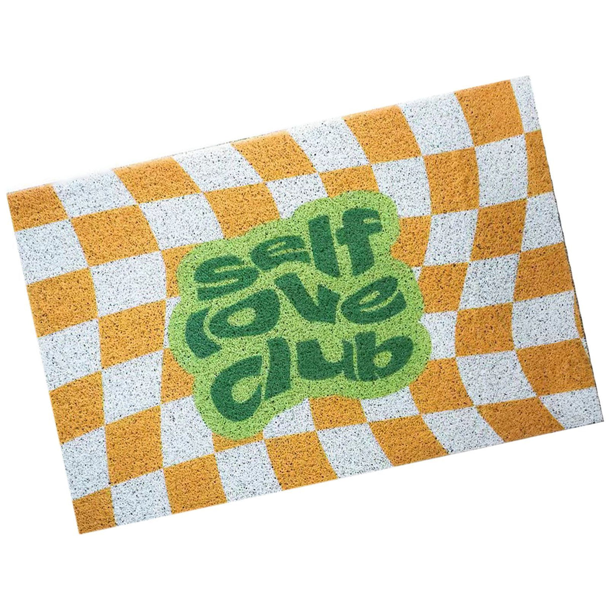 Checkerboard Kitchen Rugs Washable Hallway Entry Carpet Non Slip Entryway Runner Mat for Home Restaurant Office Yellow