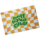 Checkerboard Kitchen Rugs Washable Hallway Entry Carpet Non Slip Entryway Runner Mat for Home Restaurant Office Yellow