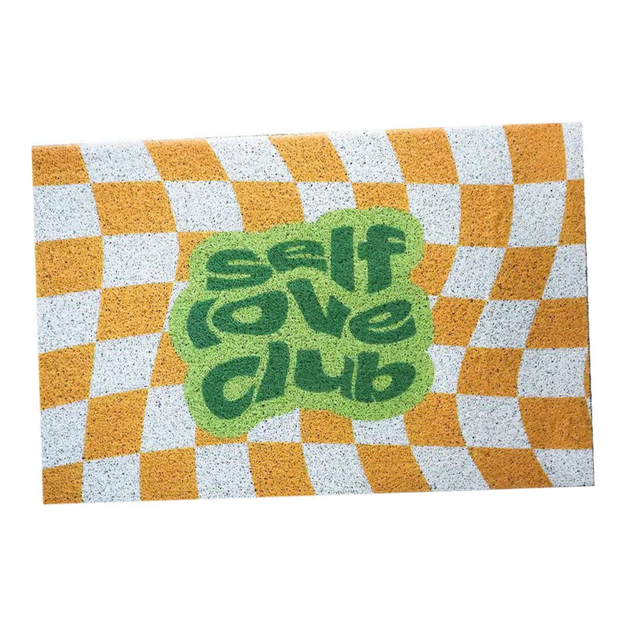 Checkerboard Kitchen Rugs Washable Hallway Entry Carpet Non Slip Entryway Runner Mat for Home Restaurant Office Yellow