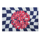 Checkerboard Kitchen Rugs Washable Hallway Entry Carpet Non Slip Entryway Runner Mat for Home Restaurant Office Blue