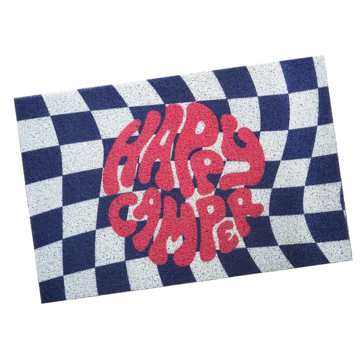 Checkerboard Kitchen Rugs Washable Hallway Entry Carpet Non Slip Entryway Runner Mat for Home Restaurant Office Blue