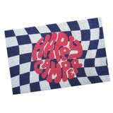 Checkerboard Kitchen Rugs Washable Hallway Entry Carpet Non Slip Entryway Runner Mat for Home Restaurant Office Blue - Top-Down View