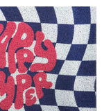 Checkerboard Kitchen Rugs Washable Hallway Entry Carpet Non Slip Entryway Runner Mat for Home Restaurant Office Blue - Close-Up Angle