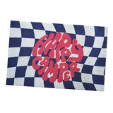 Checkerboard Kitchen Rugs Washable Hallway Entry Carpet Non Slip Entryway Runner Mat for Home Restaurant Office Blue