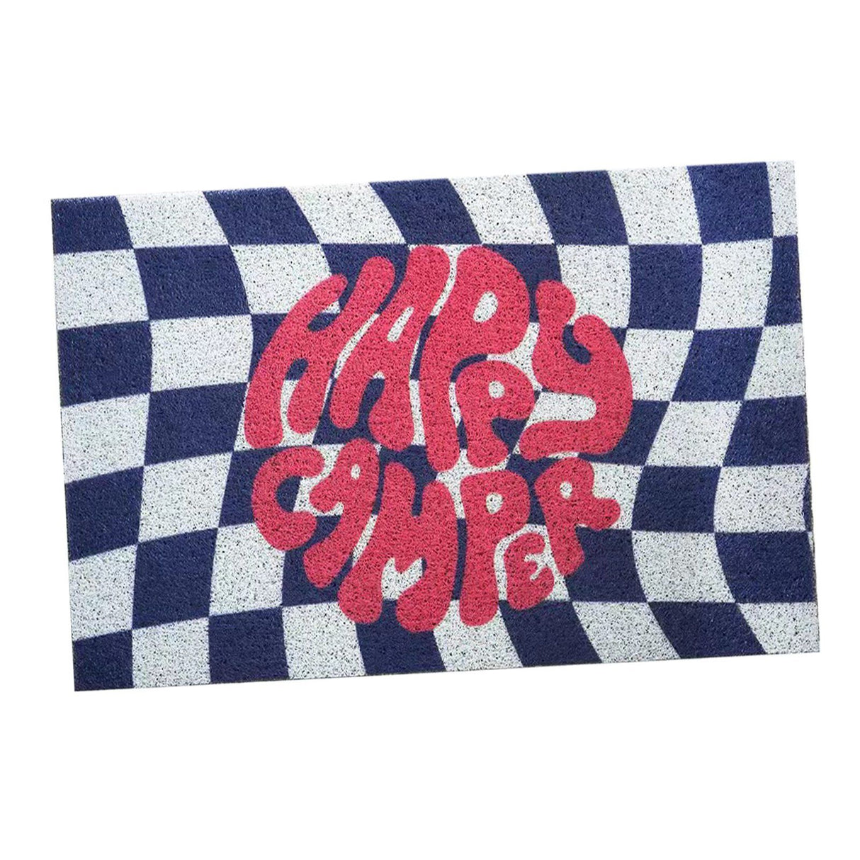 Checkerboard Kitchen Rugs Washable Hallway Entry Carpet Non Slip Entryway Runner Mat for Home Restaurant Office Blue