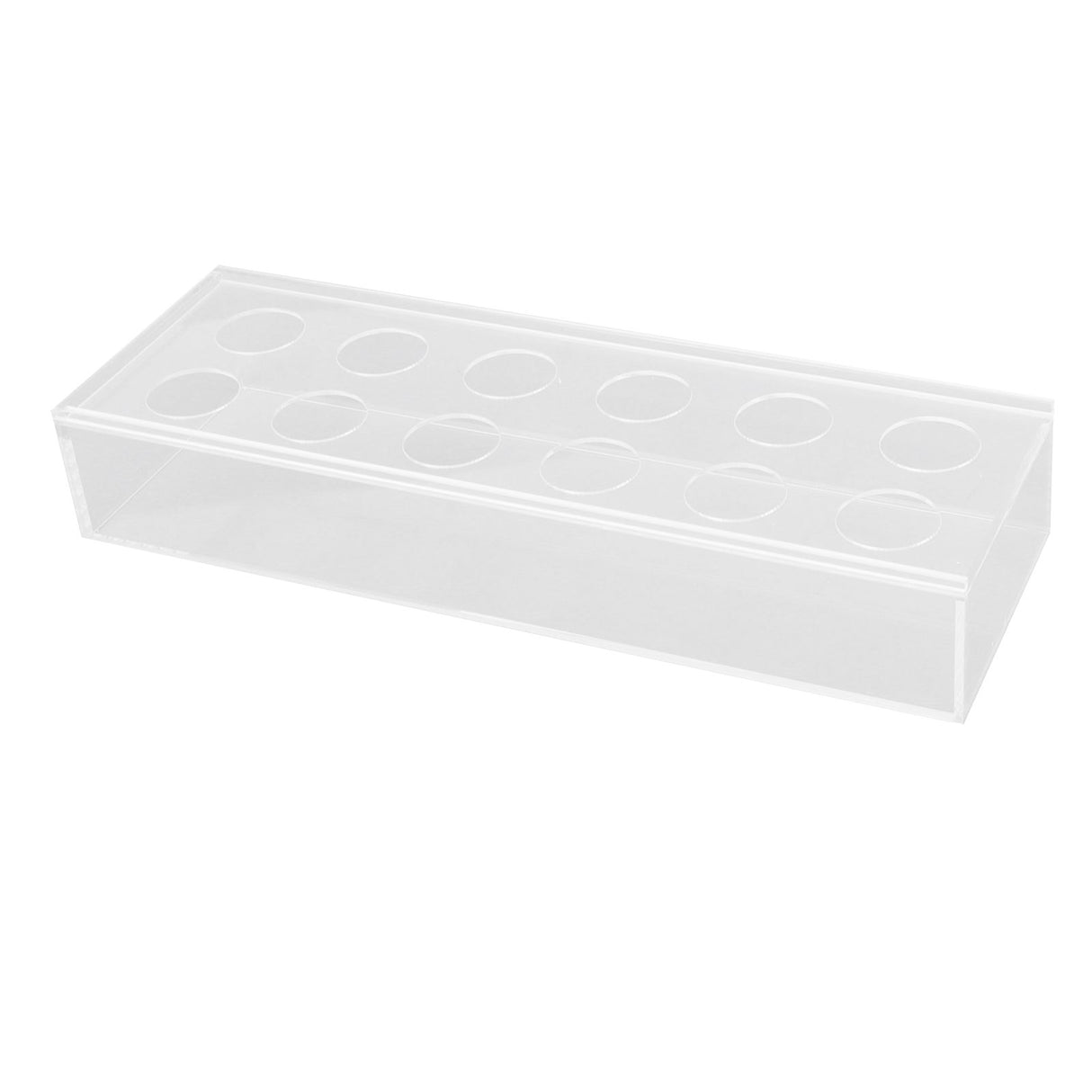 Rectangular Floral Centerpiece Clear Acrylic Flower Vase for Dining Table Wedding Party Home 12 Hole