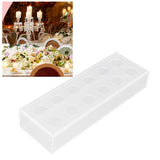 Rectangular Floral Centerpiece Clear Acrylic Flower Vase for Dining Table Wedding Party Home 12 Hole - Extra Image