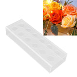 Rectangular Floral Centerpiece Clear Acrylic Flower Vase for Dining Table Wedding Party Home 12 Hole
