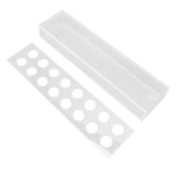 Rectangular Floral Centerpiece Clear Acrylic Flower Vase for Dining Table Wedding Party Home 16 Hole - 45-Degree Angle