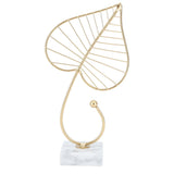 Leaf Sculpture Statue Light Luxury Marble Base Easy to Clean Home Decoration for Hallway
