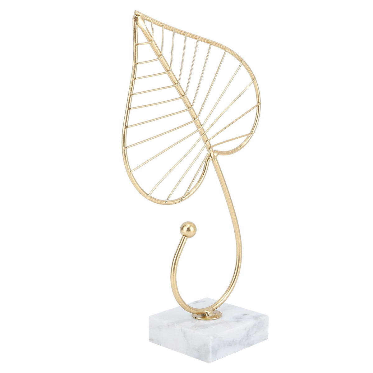 Leaf Sculpture Statue Light Luxury Marble Base Easy to Clean Home Decoration for Hallway