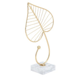 Leaf Sculpture Statue Light Luxury Marble Base Easy to Clean Home Decoration for Hallway