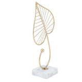 Leaf Sculpture Statue Light Luxury Marble Base Easy to Clean Home Decoration for Hallway