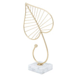 Leaf Sculpture Statue Light Luxury Marble Base Easy to Clean Home Decoration for Hallway