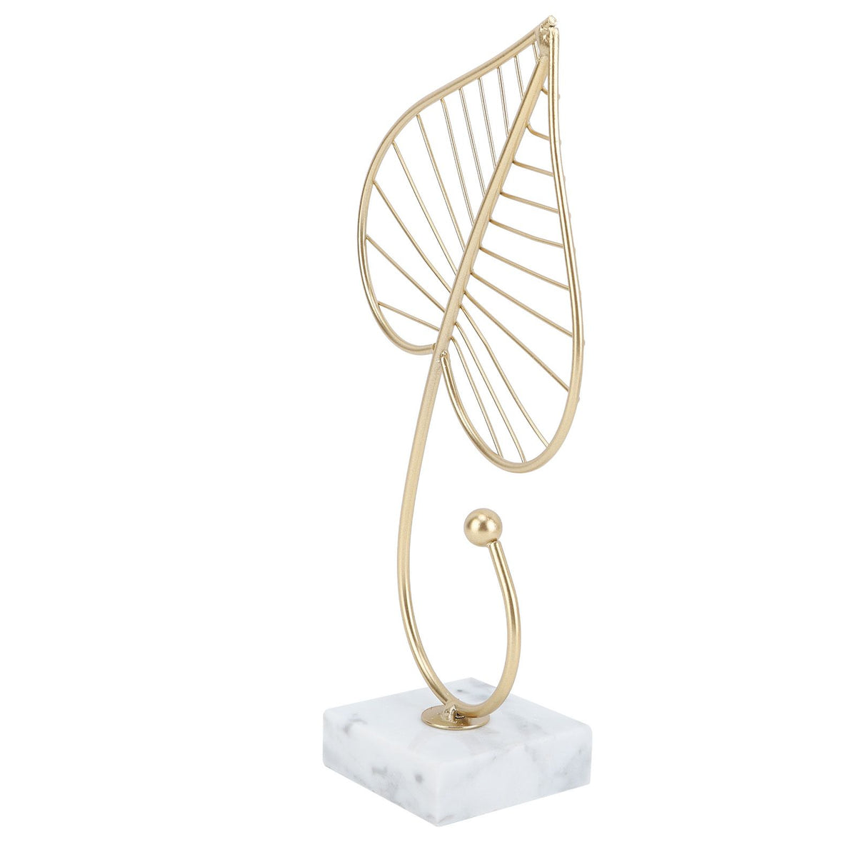 Leaf Sculpture Statue Light Luxury Marble Base Easy to Clean Home Decoration for Hallway