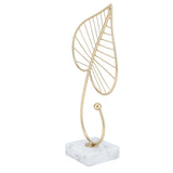 Leaf Sculpture Statue Light Luxury Marble Base Easy to Clean Home Decoration for Hallway - Low Angle