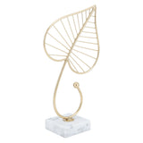 Leaf Sculpture Statue Light Luxury Marble Base Easy to Clean Home Decoration for Hallway