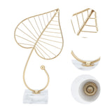 Leaf Sculpture Statue Light Luxury Marble Base Easy to Clean Home Decoration for Hallway