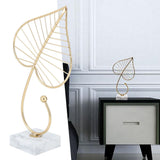 Leaf Sculpture Statue Light Luxury Marble Base Easy to Clean Home Decoration for Hallway