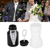 26PCS Wedding Bubble Bottles Bride and Groom Shape Mini Bubble Party Bottle for Anniversary Engagement Bridal Celebration Black and White