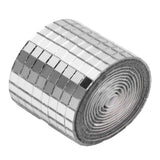 1600Pcs Self Adhesive Mirror Mosaic Sheet Adhesive Mosaic Square Glass Tile Sticker for Home Decorating Silver - Low Angle