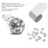 1600Pcs Self Adhesive Mirror Mosaic Sheet Adhesive Mosaic Square Glass Tile Sticker for Home Decorating Silver